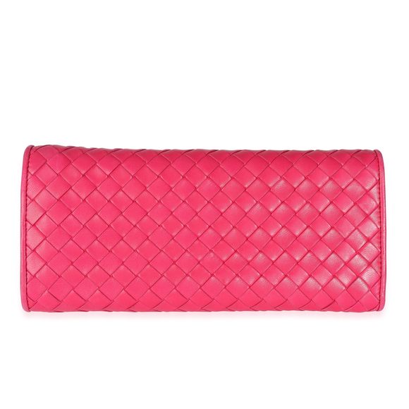Bottega Veneta Vintage Pink Intrecciato Woven Leather Kiss Lock Frame Bag - Picture 4 of 7